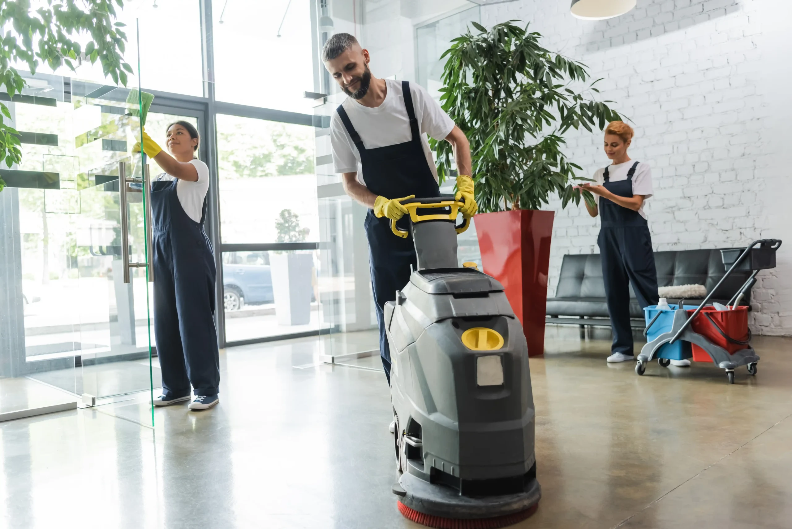 Carpet Cleaning team at work in Sydney — Sydney Clean Group, the commercial cleaning experts